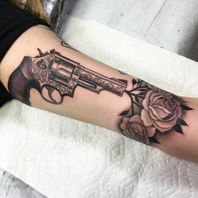Girls Gun Tattoos