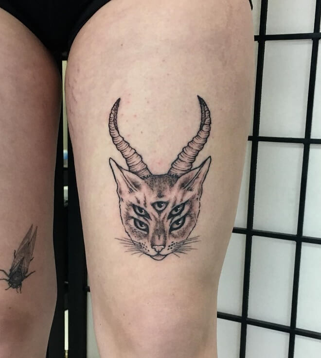 Gothic Cat Tattoo