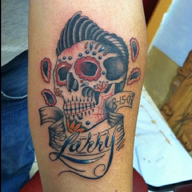 Greaser Day of The Dead Tattoo