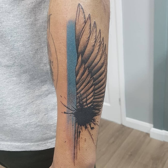Hand Angel Wings Tattoo