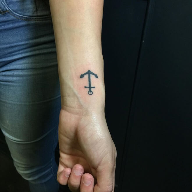 Hand Single Anchor Tattoo