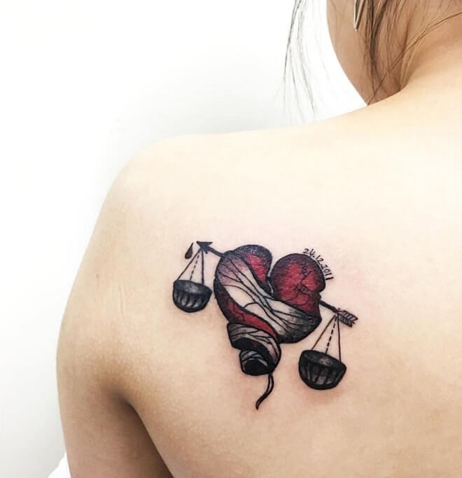 Heart Libra Tattoo