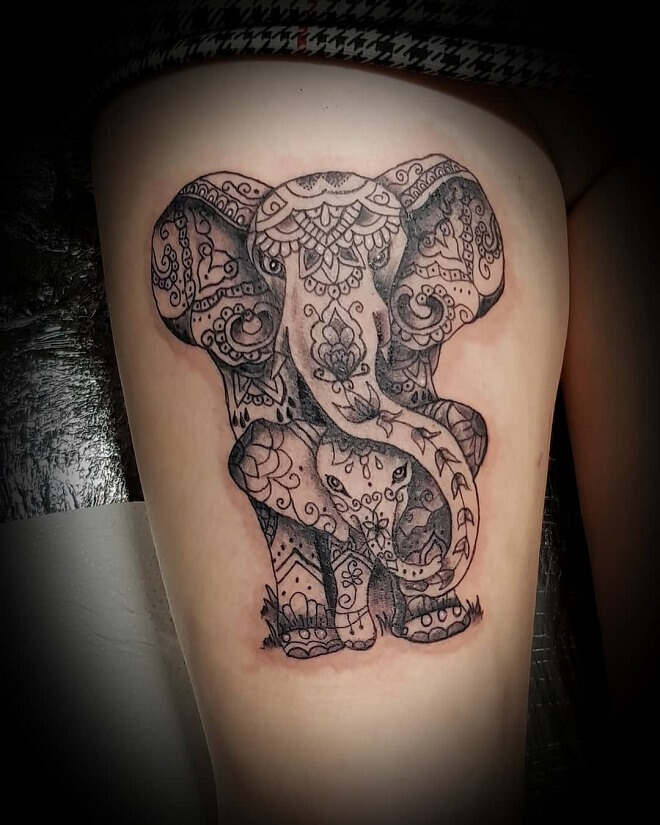 Insta Elephant Tattoo for Women