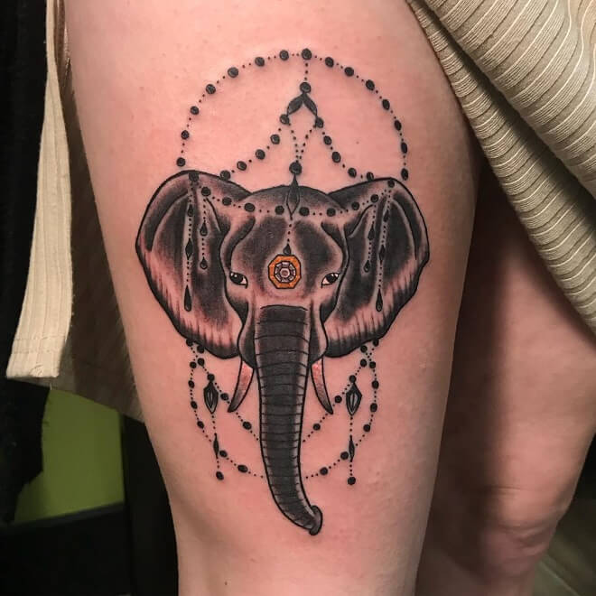 Lady Elephant Tattoo