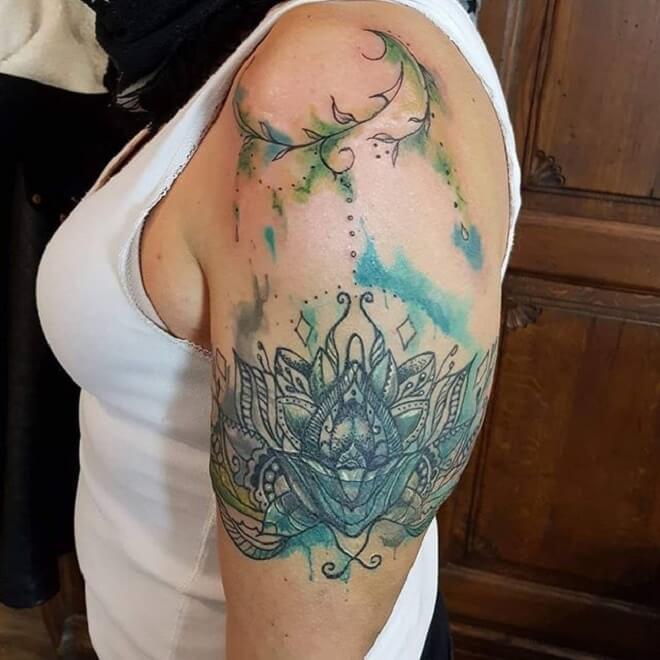 Lady Watercolor Tattoos
