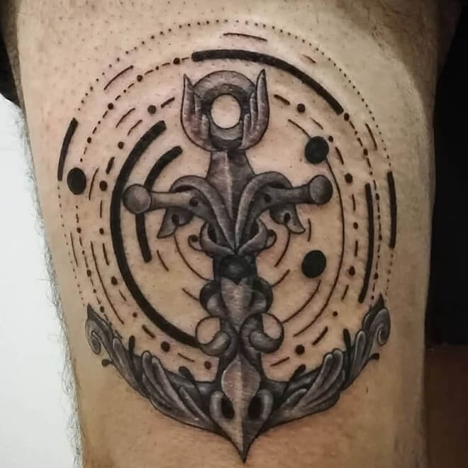 Leg Anchor Tattoo
