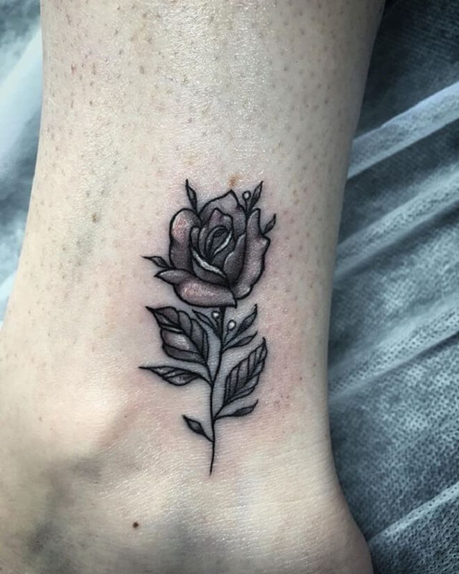 Leg Rose Tattoo