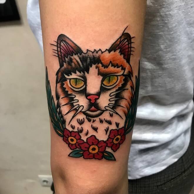 Lifestyle Cat Traditional Tattoo