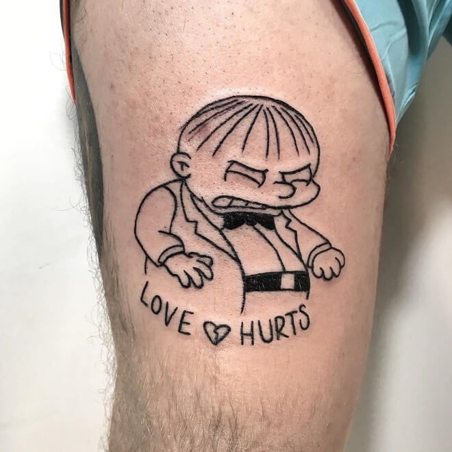 Love Hurts simpsons Tattoo