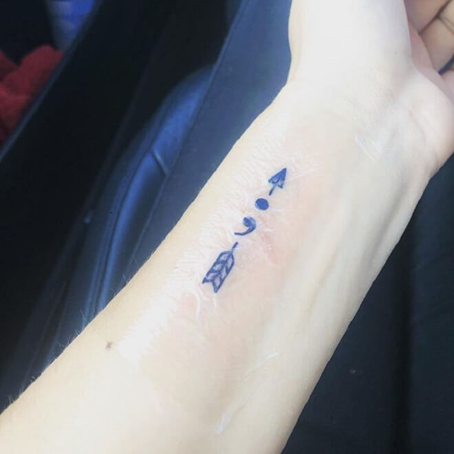Love Semicolon Tattoo