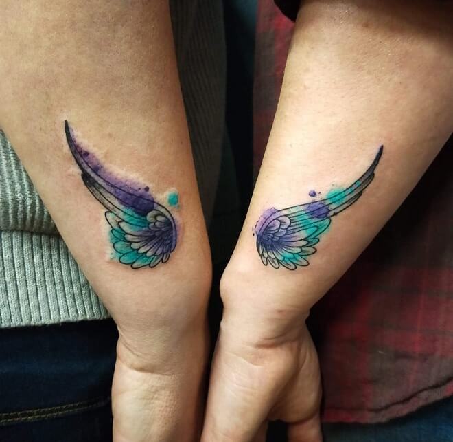 Matching Angel Wings Tattoo