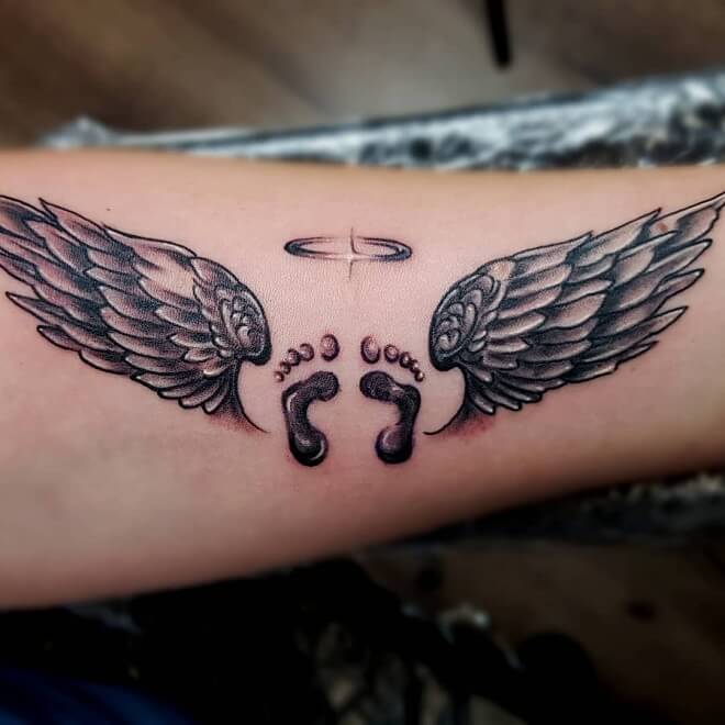 Memorial Angel Wings Tattoo
