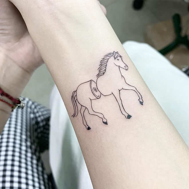 Minimal Horse Tattoo