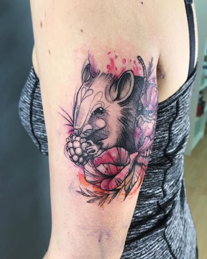 Mouse Watercolor Tattoo
