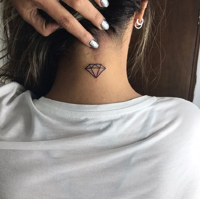 Neck Diamond Tattoo
