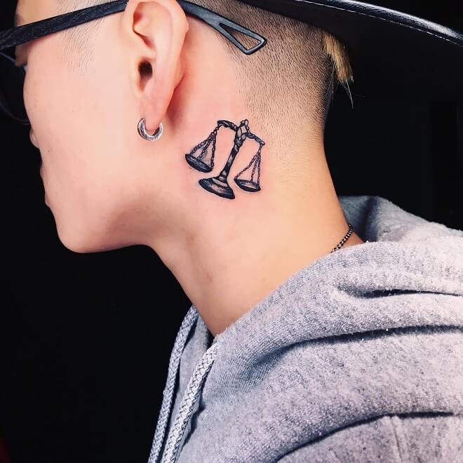 Neck Libra Tattoo
