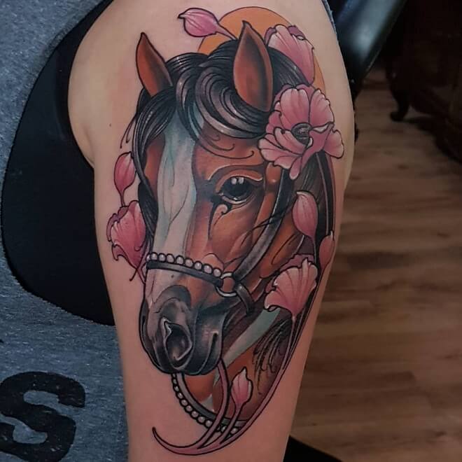 Neo Traditional Horse Tattoo