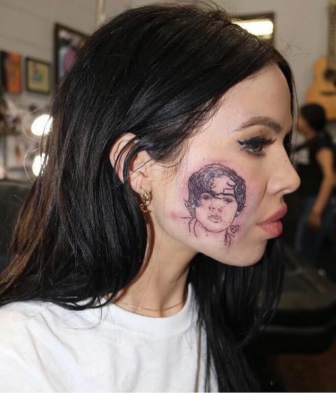 One Direction Face Tattoo