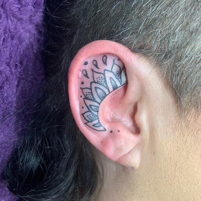 Pattern Ear Tattoo