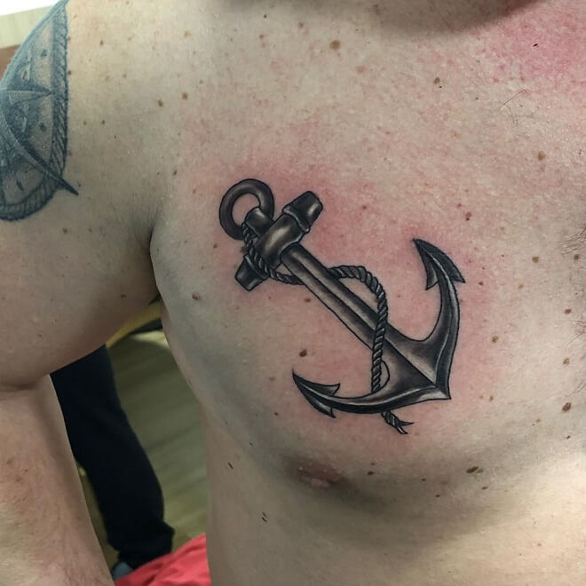 Realistic Anchor Tattoo