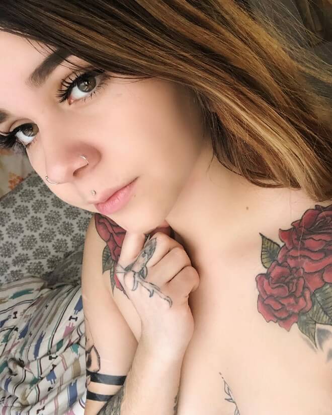 Red Rose Chest Tattoo