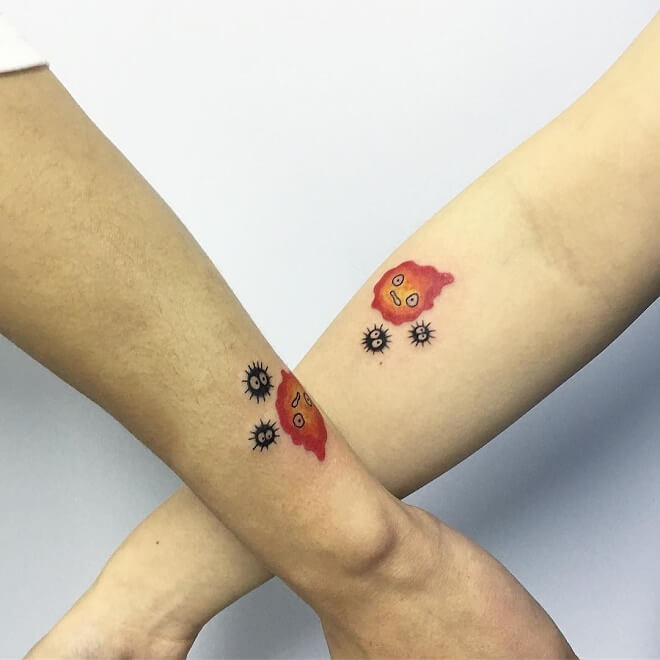 Red and Black Friendship Tattoo