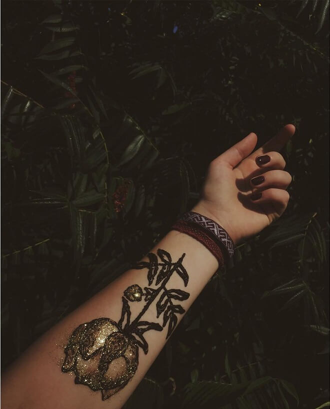 Rose Cool Henna Tattoo