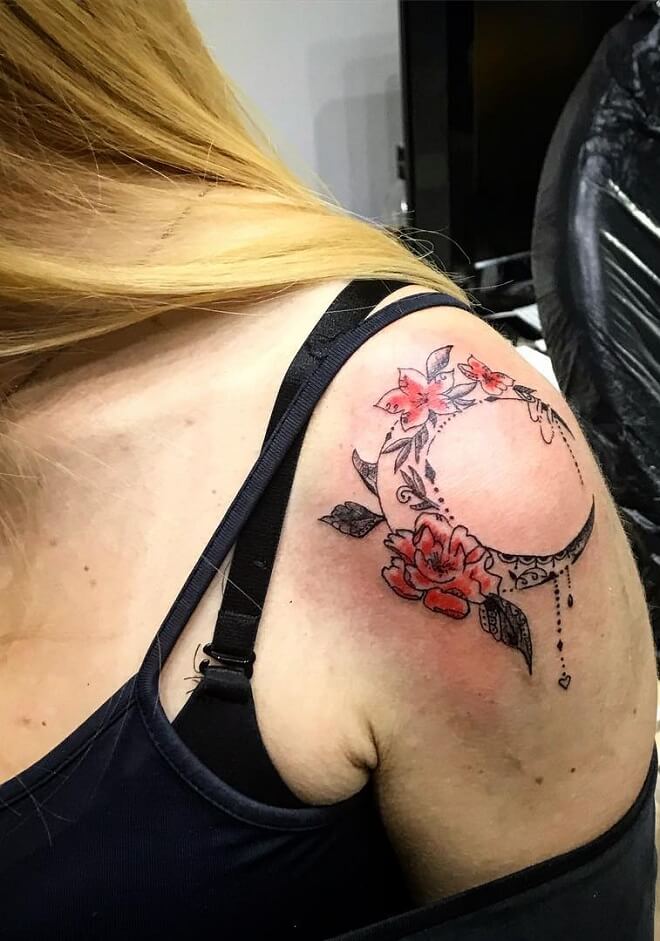 Rose Moon Tattoo