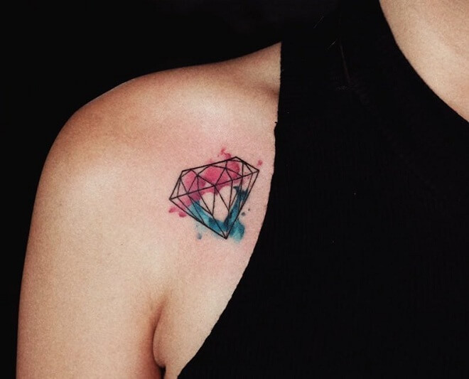 Shoulder Diamond Tattoo