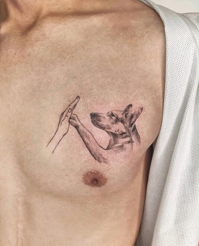 Shoulder Dog Tattoo
