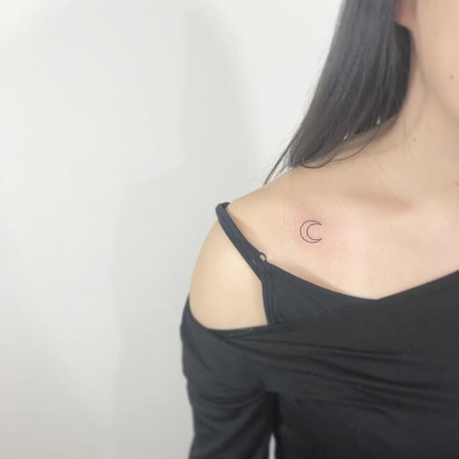 Shoulder Moon Tattoo