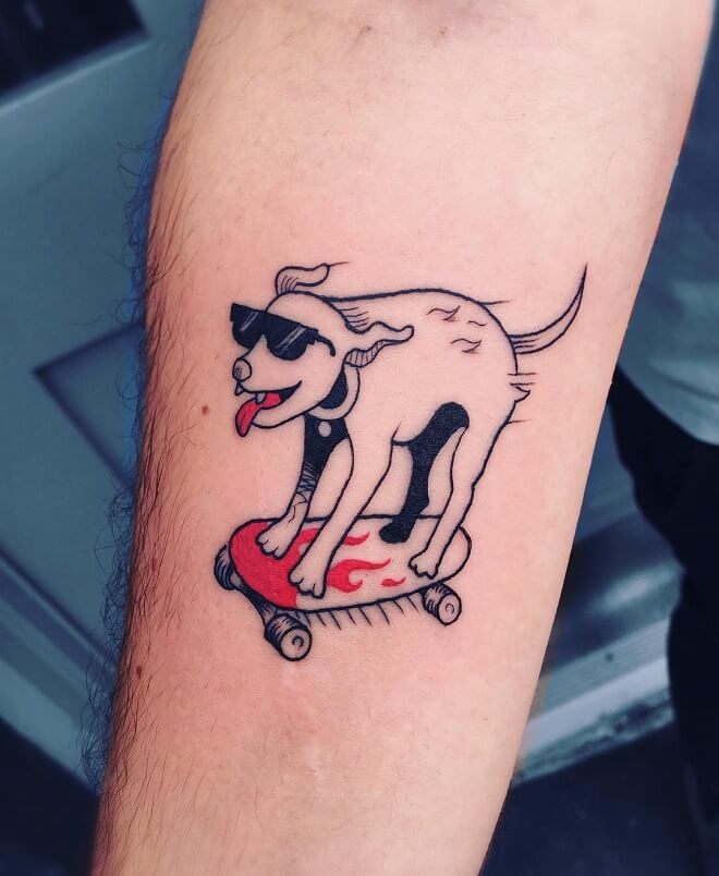 Skate Dog Tattoo