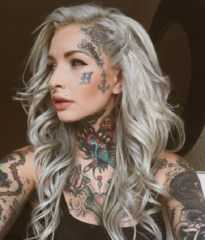Skin Colorful Face Tattoo