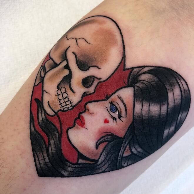 Skull Pin Up Doll Tattoo