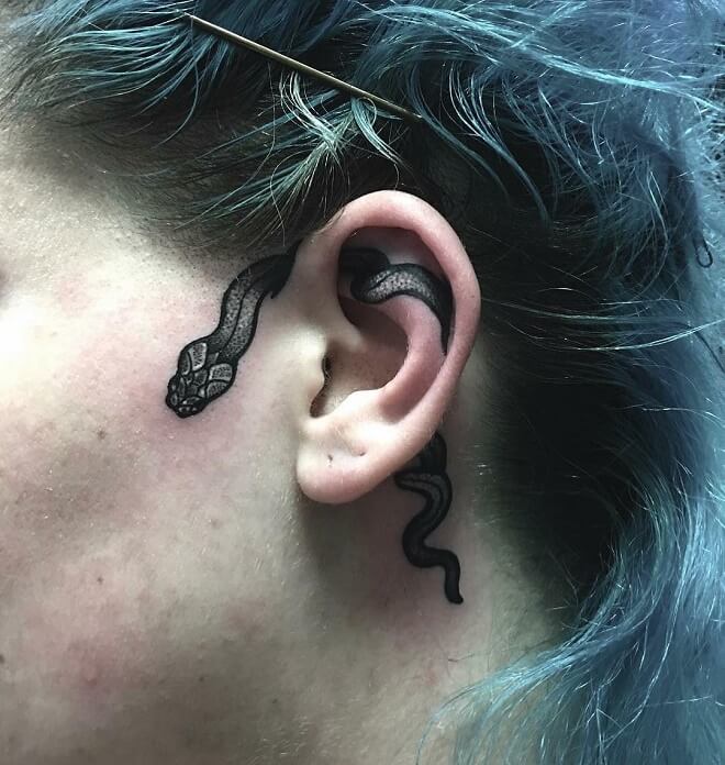 Snake Ear Tattoo