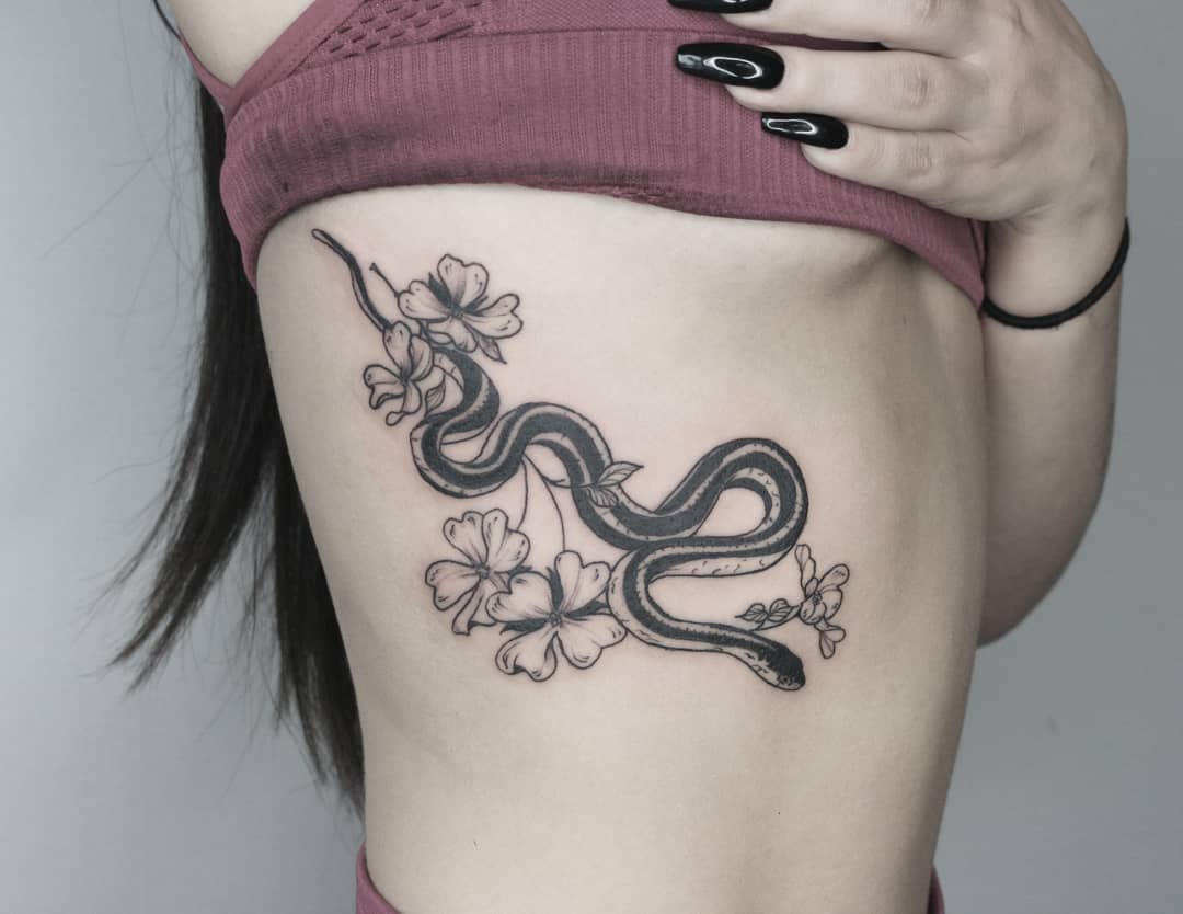 Snake Rib Cage Tattoo