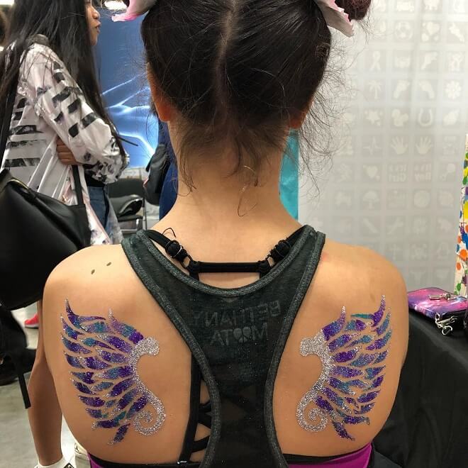 Sparkle Angel Wings Tattoo