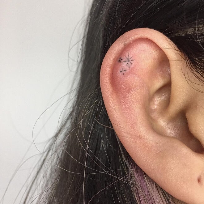 Star Ear Tattoo
