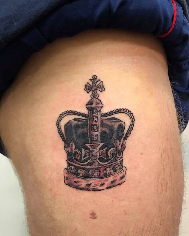 Thigh Crown Tattoo