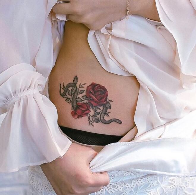 Top Rose Tattoo