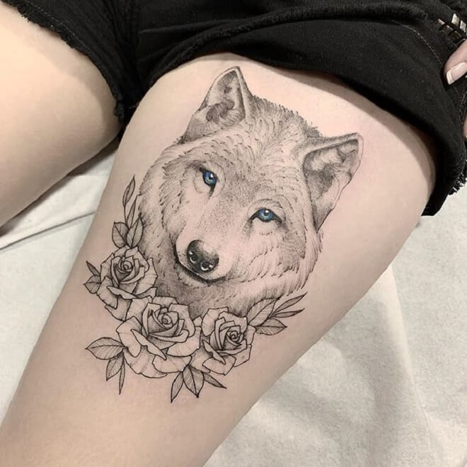 Top Wolf Tattoo
