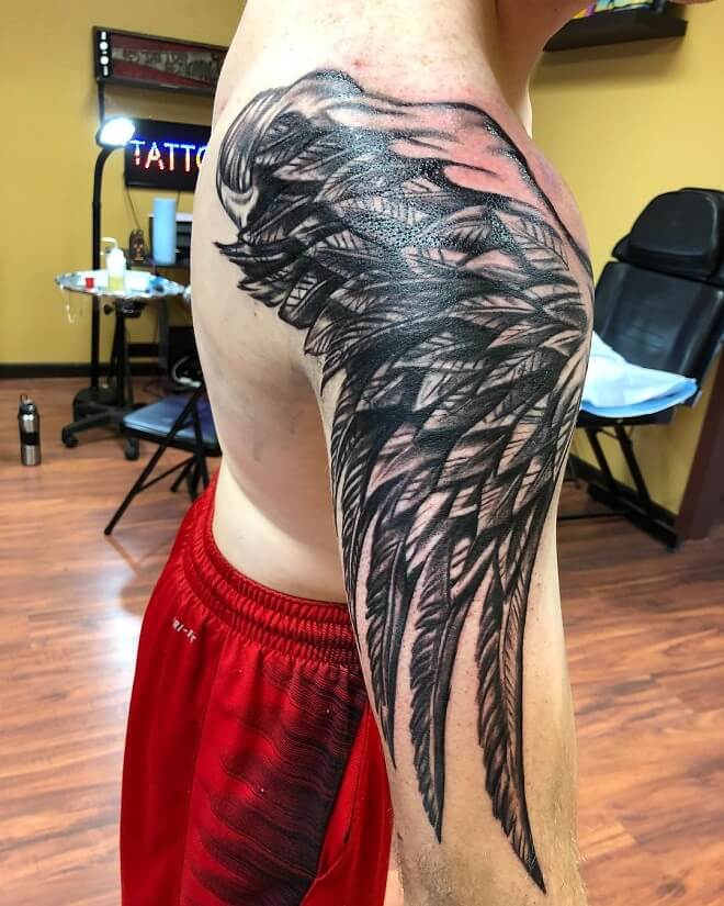 Traditional Angel Wings Tattoo