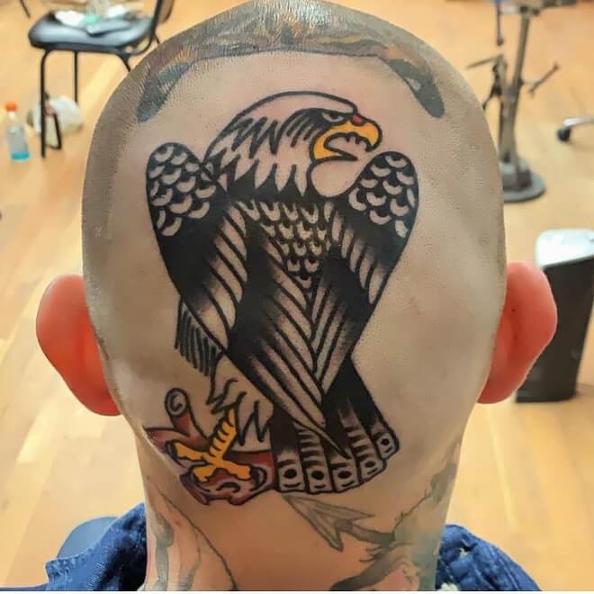 Traditional eagle Head Tattoo