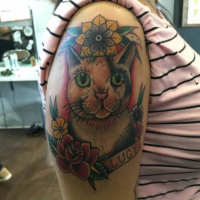 Tradworkers Traditional Cat Tattoo
