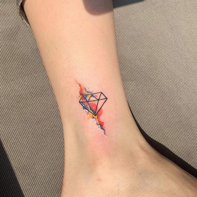 Water Color Diamond Tattoo