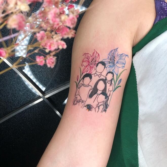 Water Color Family Tattoo