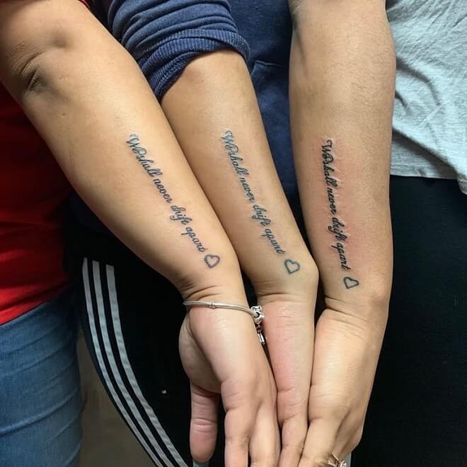 We Shall Never Drift Apart Friendship Tattoo