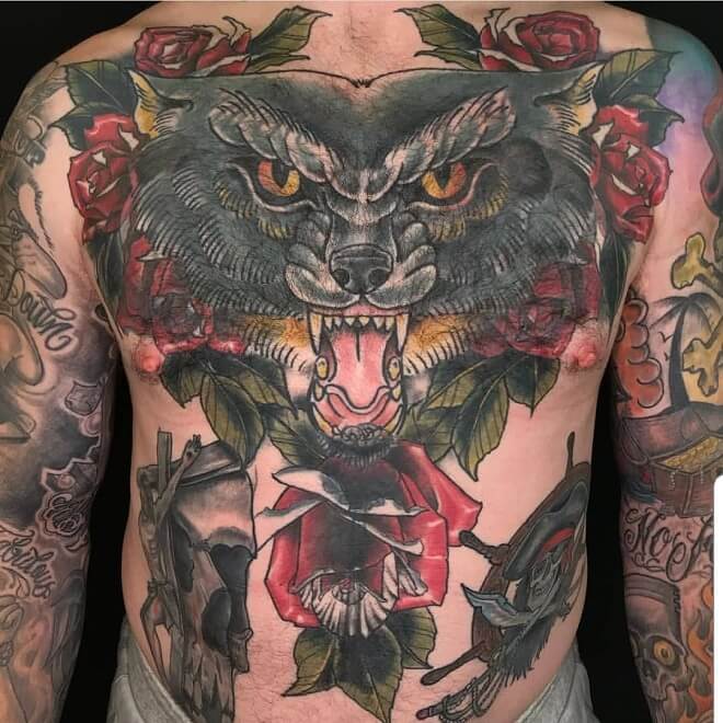 Wolf Badass Tattoo