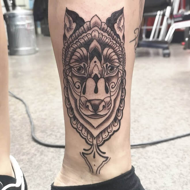 Wolf Leg Tattoos