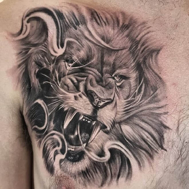 Angry Lion Tattoo